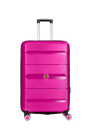 Npo Diamond Pp Polipropilen Büyük Boy Kırılmaz Valiz - Fuşya