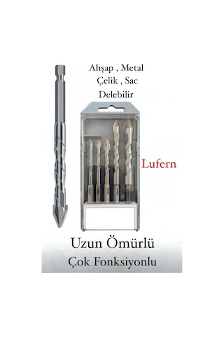 Premium 5 Li Matkap Ucu Elmas Ahşap Metal Sac Demir Çelik Delebilen Çok Amaçlı Parça Kırılmaz
