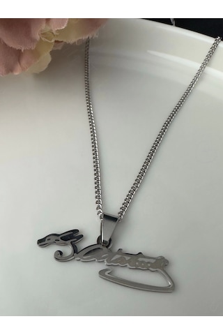 Başkomutan Gazi Mustafa Kemal Atatürk İmzalı Çelik Zincir Kolye Ata Koleksiyonu Silver
