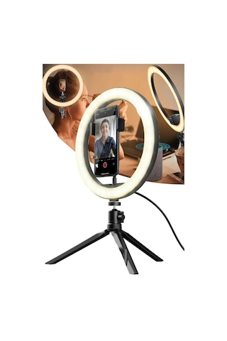 Ring Light Sürekli Işık 8 Inch Halka Işık Youtuber Video Makyaj Kuaför Işığı 20 Cm