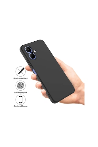 Tecno Spark Go 2 Uyumlu Silikon Kılıf - Kamera Korumalı Esnek Pastel Renk Kapak - Siyah