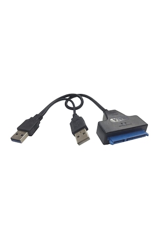 Usb 3.0 To Sata Dönüştürücü Kablo - 2.5 İnç Ssd/hdd Adaptörü - Çift Usb Girişli Hızlı Veri Aktarımı