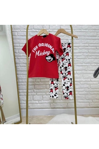 Eray Alp Kids Kız Çocuk Kırmızı Tişört Tayt Takımı Yazlık Günlük Model