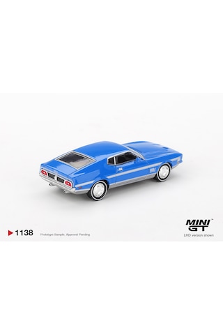 1:64 Ölçek Mini Gt Ford Mustang Mach 1 Grabber Blue Diecast Metal Minyatür Model Araba 5cm