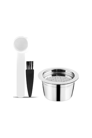 Honmex 304 Paslanmaz Çelik K-fee Uyumlu Tekrarlı Kahve Kapsülü - Filtreli Lezzet, Çöp Ve Kaşık li Gümüş