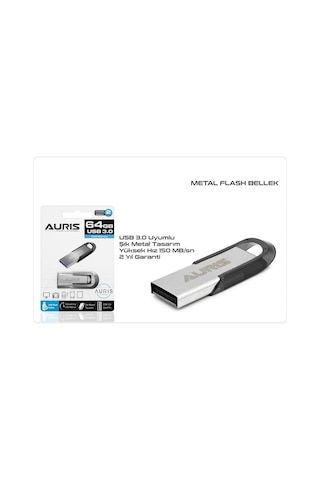Auris 64 GB USB 3.0 Metal Flash Bellek