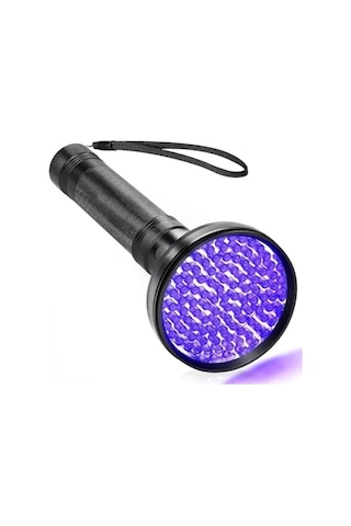 100 Led 395nm Mor Işık Uv El Feneri - Ultraviyole Siyah Fener Açık Beyaz