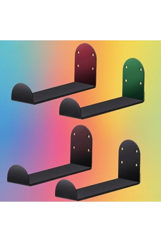 Vkemall Demir Çok Amaçlı Duvarlı Askı, 4 Adet, Yoga Matı-snowboard-surfboard Saklama, Vida İle Sabitlenir, Sağlam Montaj Siyah