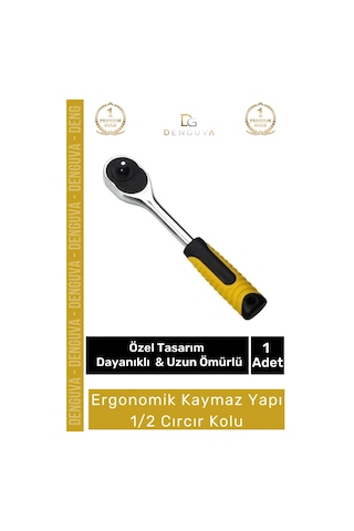 Cırcırkolu Sanayi Profesyonel Çelik Mekanik Lokma Anahtarı Ergonomik Kaymaz Yapı 1/2 Cırcır Kolu