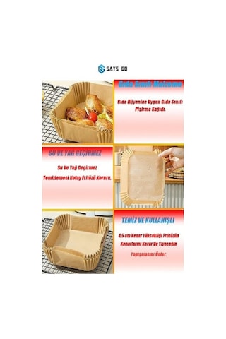 B&R Gereçleri Reis Airfryer Sıcak Hava Fritözü Philips Xiaomi Uyumlu Gıda Sınıfı Pişirme Kağıdı 50’li