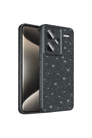 Tuva Teknoloji Redmi Note 13 Pro Plus 5g Kılıf Kamera Korumalı Simli Lüks Koton Kapak - Güm Gümüş