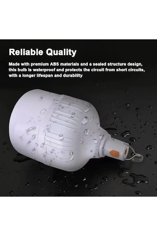 Ximistore9 6 Adet 60w Şarj Edilebilir Acil Led Ampulü - Kamp, Ev İçin Su Geçirmez, 3 Seviye Işık Regülasyonlu Aydınlatma Diğer