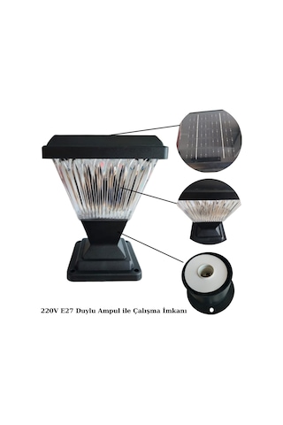 Forlife 100watt Güneş Enerjili Solar Set/baba Üstü Bahçe Armatürü Fl-3342