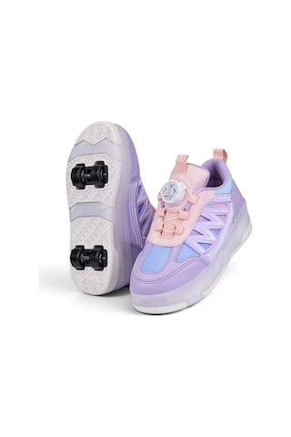 Tuğba Ortopedi Çocuk Kol Saati Hediyeli Işıklı Tekerlekli Sneaker Lila
