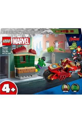 LEGO® Marvel Motosikletli Iron Man ve Hulk 76287 - 4 Yaş ve Üzeri Süper Kahraman Sevenler İçin Yaratıcı Oyuncak Yapım Seti (68 Parça)