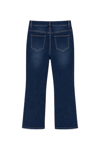 Büyük Beden Taşlı Denim Kadın Pantolon Lacivert