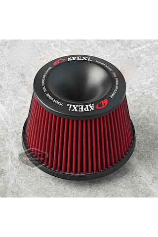 Apexi Universal Performans Ve Ses Arttırıcı Aparatlı Açık Hava Filtresi Seti +6 Hp Dual Funnel Kırmızı 76 Mm