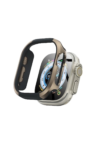 Movenchy Apple Uyumlu Watch Ultra 49mm Mo-wt3 Alüminyum Kasa Koruyucu - Gold