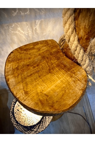 ArtAğaçTasarım Ağaç Lambader Doğal Kütük Köşe Aydınlatma Ahşap Amasya Serisi