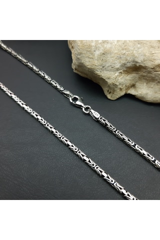 925 Ayar Gümüş Yuvarlak Kral Kolye 2.8 Mm Gümüş