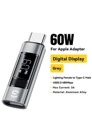 Essager Type-c To Lightning 60w Hızlı Adaptör Çevirici