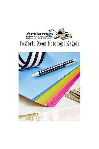 Fosforlu Neon Renkli A5 Fotokopi Kağıdı 100 Adet 1 Paket 14.8x21 Cm Fosforlu 5 Renk Parlak Canlı Renkler Neon Fotokopi