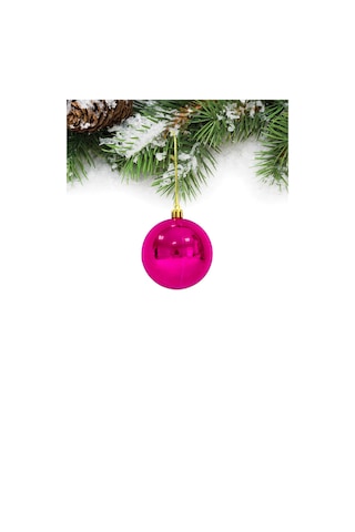 Yılbaşı Çam Ağacı Süsü Fuşya Top 6 Cm 6'lı