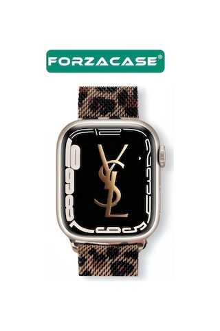 Forzacase Apple Uyumlu Watch  Se/se 2 40mm İle   Leopar Desen Metal Mıknatıslı Kordon Kayış -fc1136