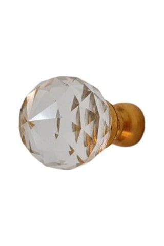 Kristal Tekli Gold Ayak 10 Mm Kulp / 6 Adet Altın