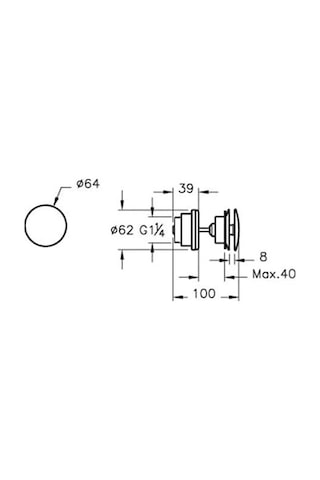 VitrA Origin A45148 Yuvarlak Lavabo Süzgeci Universal Sabit Krom