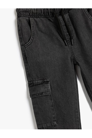 Koton Çocuk Jogger Kot Pantolon Cepli Pamuklu Gri 5wkb40009td Gri