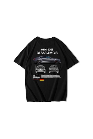 Brz Collection Unisex Oversize Mercedes Cls63 Amg T-shirt-siyah Siyah