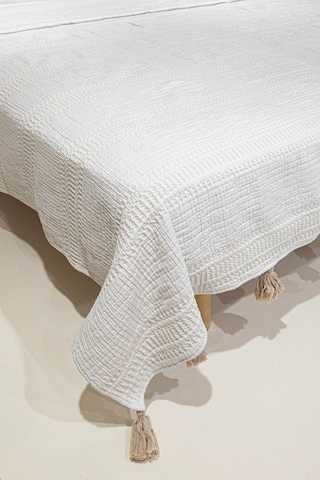 Koza Home Assos Krem Taş Yıkama Çift Kişilik Yatak Örtüsü 230x250 5035 514007 Diğer