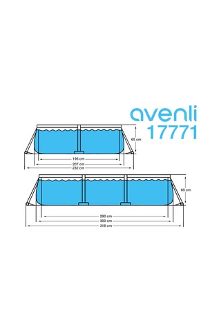 Dikdörtgen Prefabrik Havuz 300 Cm X 207 Cm X 66 Cm Gri 17771
