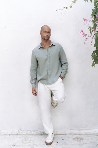 Mai Collection Mai Studios Co. Bice Mint Keten Oversize Erkek Gömlek Mint