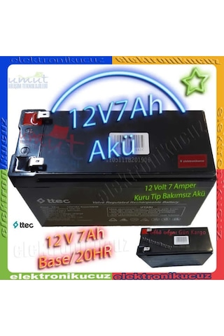 Base 12v 7ah Bakımsız Kuru Akü 03/2023 Üretim