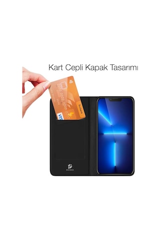 Dux Ducis Apple Uyumlu iPhone 13 Pro 6.1Inç Kilif Kapakli Flip Cover Kilif Sk 119961287 - Renk / Siyah