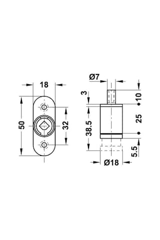 Hafele Basmalı Kilit Nikel Kaplama