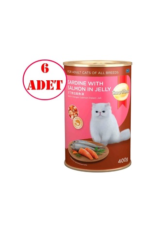 Smart Heart Kedi Konservesi Jöle İçinde Somon Ve Sardalyalı 400 Gr 6 Ad