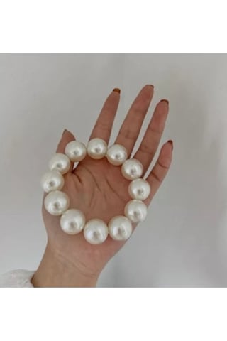 3 Adet Kadın Incili Esnek Saç Tokası Bileklik Gri