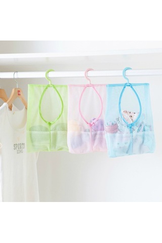 Çok Amaçlı Yeşil Çamaşır Mandalı Çantası 3'lü Paket Askılı Ev Depolaması İçin B Diğer