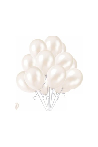 Beyaz Metalik Balon 10'Lu
