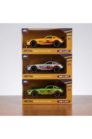 Mercedes Amg 15 Cm Çek Bırak Metal Araba - Diecast Gövde Yüksek Hız Çok Renkli