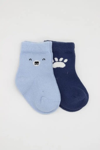 Mbb E-ticaret 2'li Bear Penye Soket Çorap 10116 Mavi