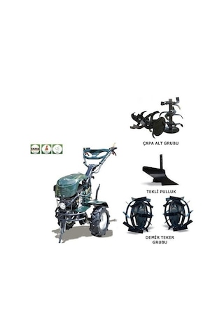 Kaan 26 S DELUX 7 HP 2+1 Benzinli Çapa Makinesi + Çapa Alt Grubu + Demir Teker Takımı + Pulluk