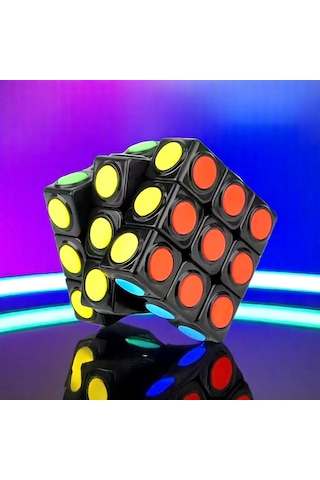 Fosforlu 3x3 Magıc Cube 3x3 Zeka Küpü 3x3 Yeni Nesil Akıl Oyunları Yuvarlak Desenli Karne Hediyesi