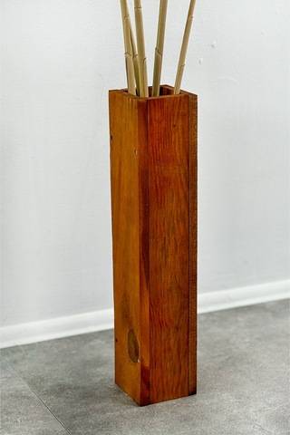 Ahşap Saksı Vazo Dekoratif Kuru Çiçek Vazo 2070