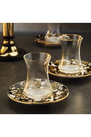 Sandro Moreno 1453 Burçlar Line Gold 12 Parça 6 Kişilik Çay Seti 110 Ml Renkli