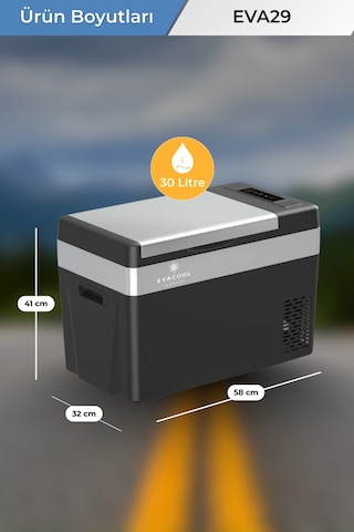 Evacool Eva29 12/24v 30 Litre Kompresörlü Oto Buzdolabı