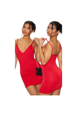 Askılı Mini Elbise Kırmızı